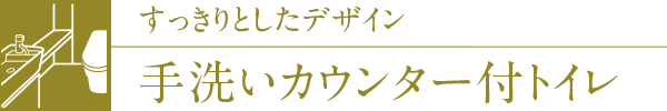 すっきりとしたデザイン手洗いカウンター付トイレ