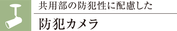 共用部の防犯性に配慮した防犯カメラ