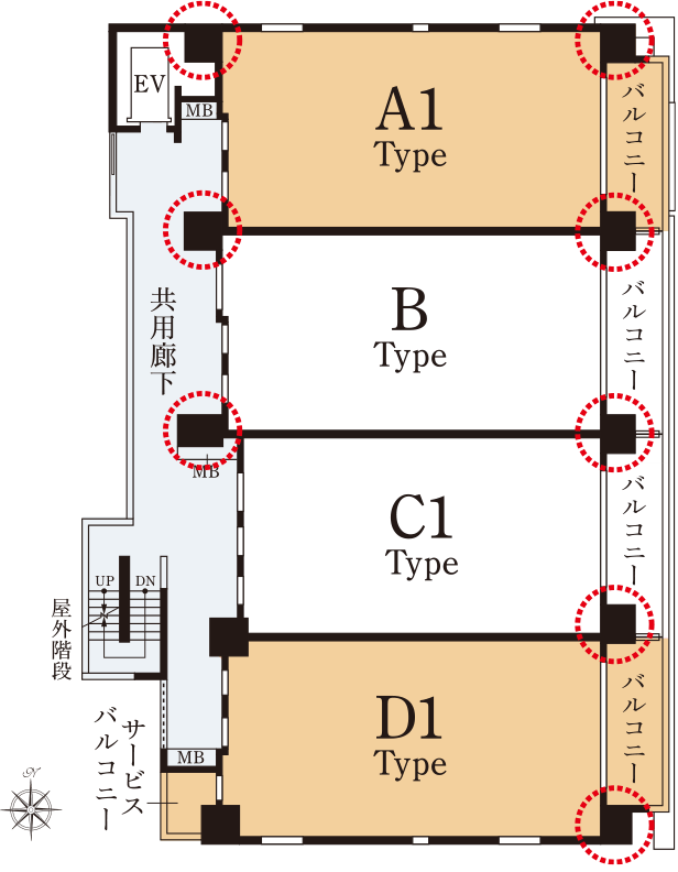 基準階平面図（2階）