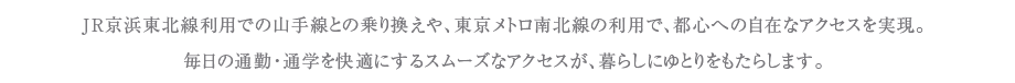 JR京浜東北線利用での山手線との乗り換えや