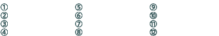 1 ㋣Z 2 ejXR[g 3 hbO 4 [K 5 싅 6 \Qf 7 Ђ̍L 8 ԂԒr 9 LvL 10 r 11  12 `̋u