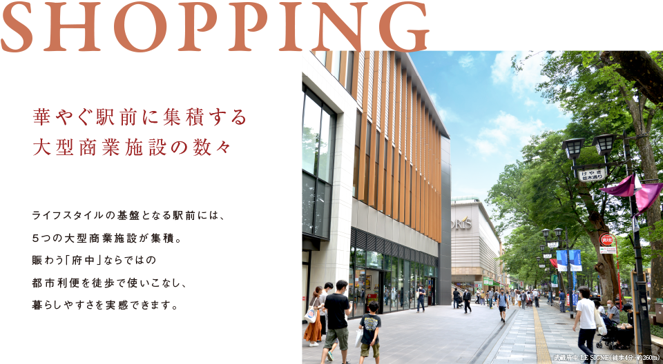 SHOPPING　華やぐ駅前に集積する・大型商業施設の数々