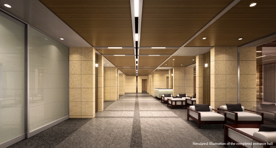 Simulated illustration of the completed entrance hall