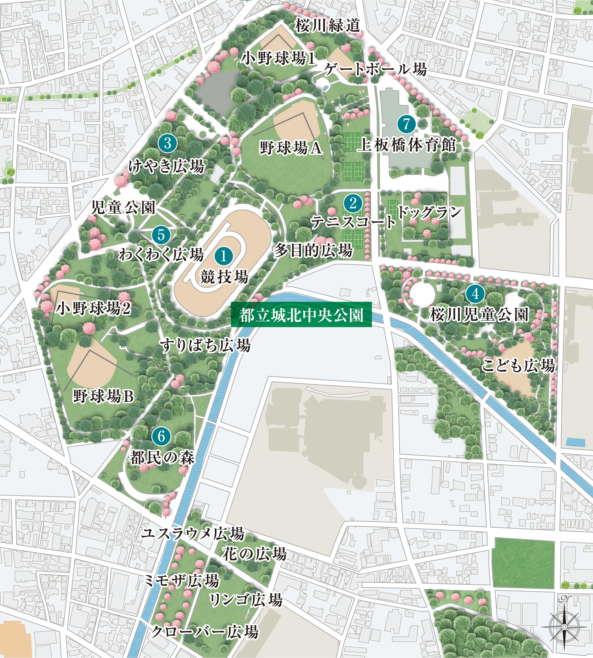 ■城北中央公園概念図