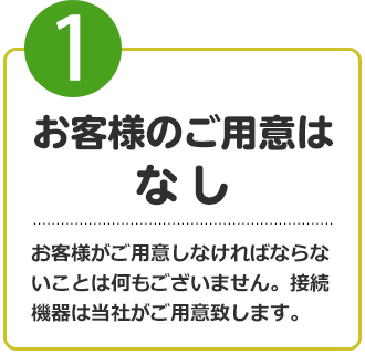 1.お客様のご用意はなし