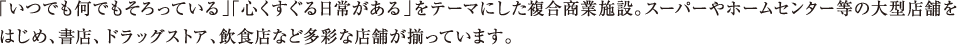 ułłĂvuS킪ve[}ɂƎ{݁BX[p[z[Z^[̑^X܂͂߁AXAhbOXgAAHXȂǑʂȓX܂Ă܂B