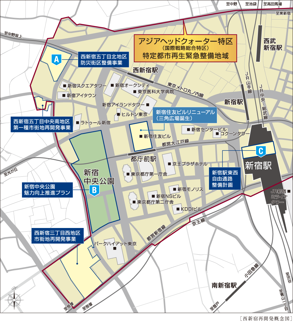 西新宿再開発概念図