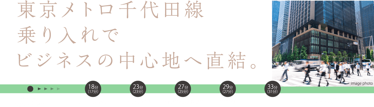 東京メトロ千代田線乗り入れでビジネスの中心地へ直結。