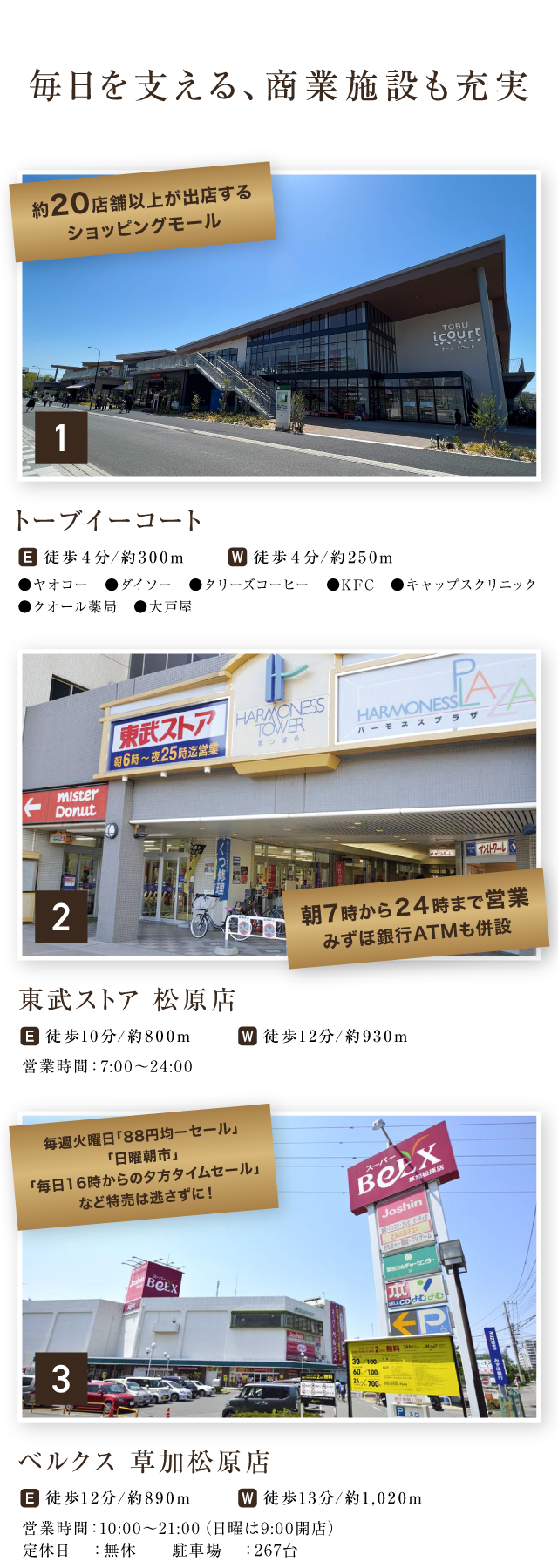 毎日を支える、商業施設も充実