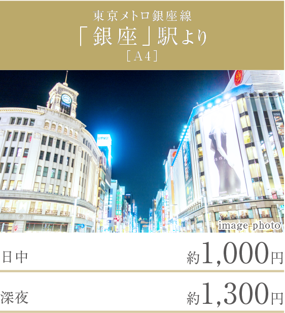 東京メトロ銀座線「銀座」駅より［A1］