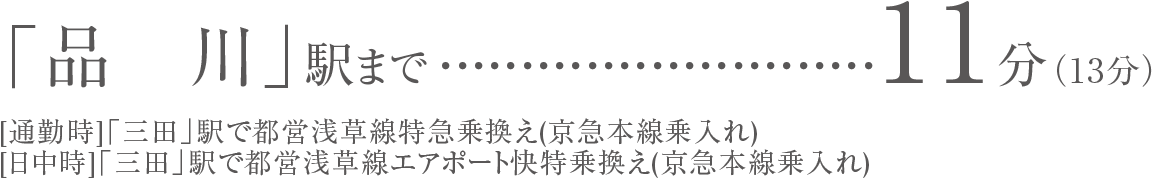 「品川」駅まで12分（15分）