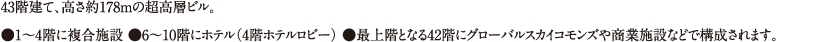 43KāA178m̒wrB1`4Kɕ{ 6`10KɃzei4Kzer[j ŏKƂȂ42KɃO[oXJCRY⏤Ǝ{݂Ȃǂō\܂B