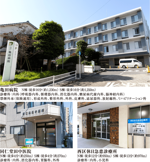 亀田病院/同仁堂田中医院/西区休日急患診療所